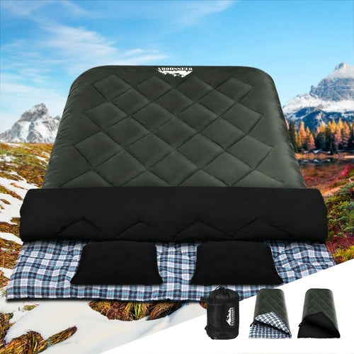 Weisshorn Sleeping Bag Double Pillow Thermal Camping Hiking Tent Grey
